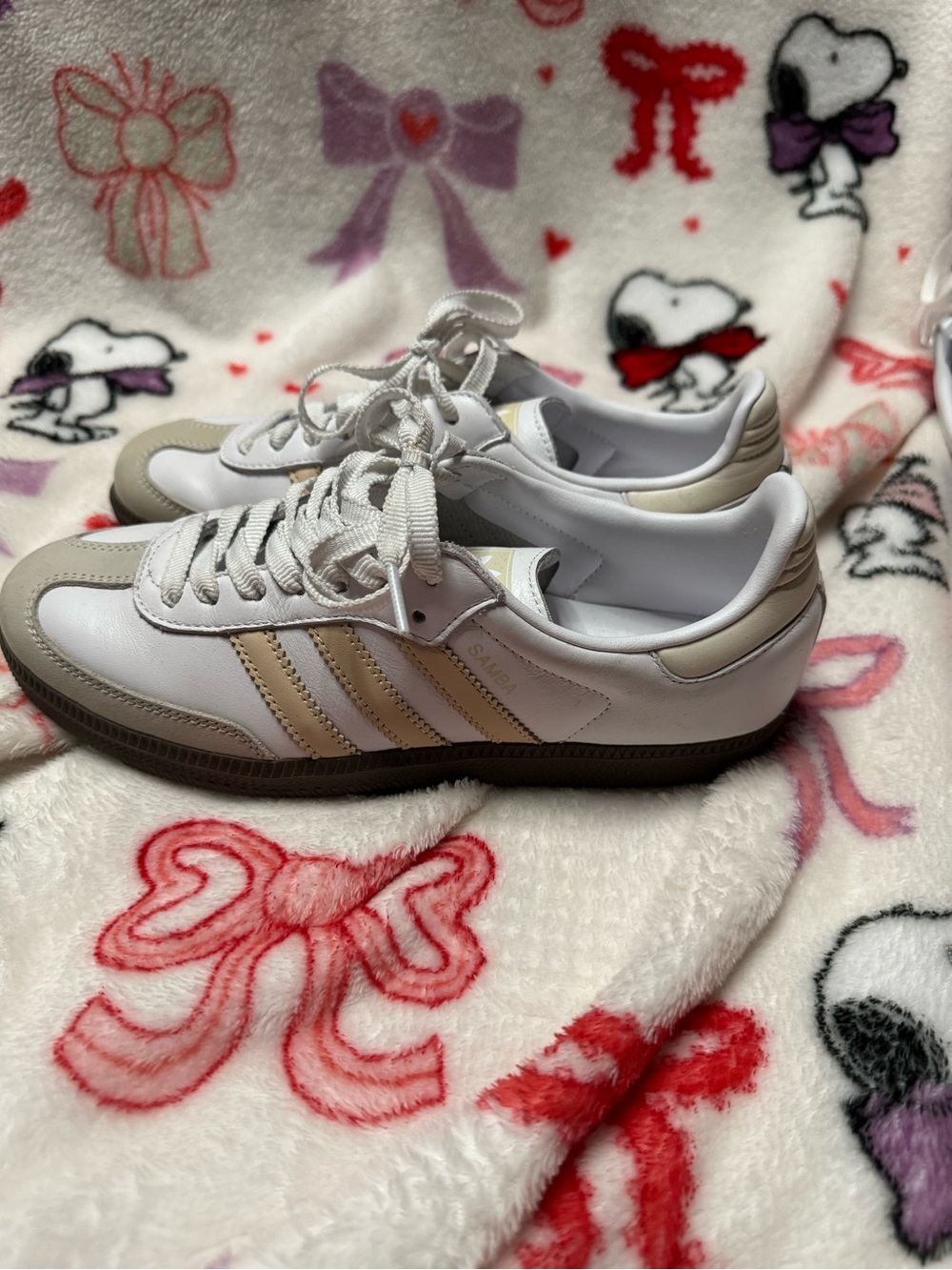 adidas Women’s White Sneakers with Beige Accents